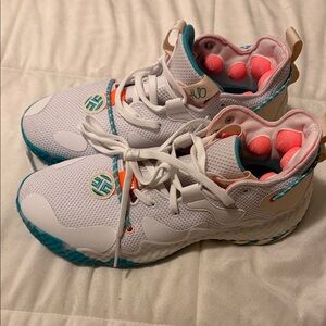 adidas Kids White and Teal Sneakers